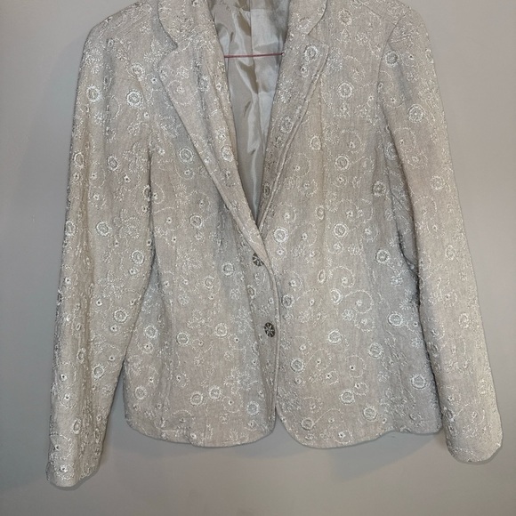 2/$35 Coldwater Creek Beautiful Embroidered linen Blazer Women’s PL Elegant - Picture 3 of 12
